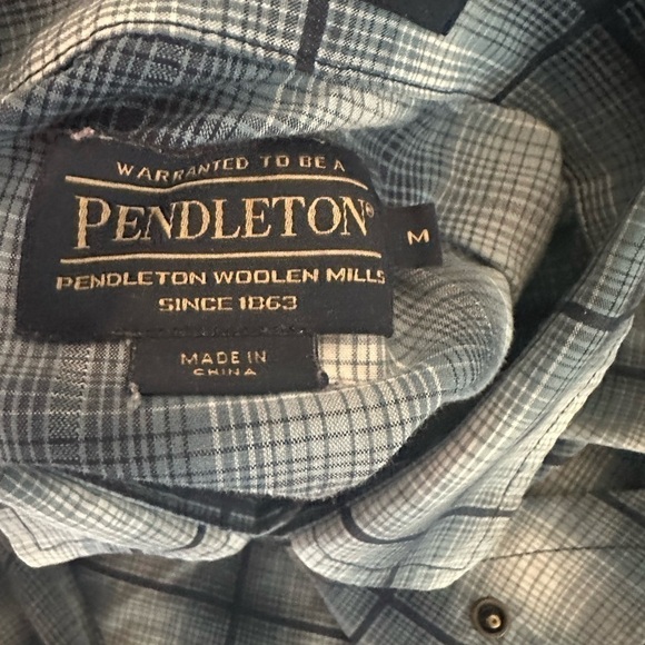 Pendleton Frontier Pearl Snap Plaid Short Sleeve Western Style Shirt Size M - Picture 5 of 7